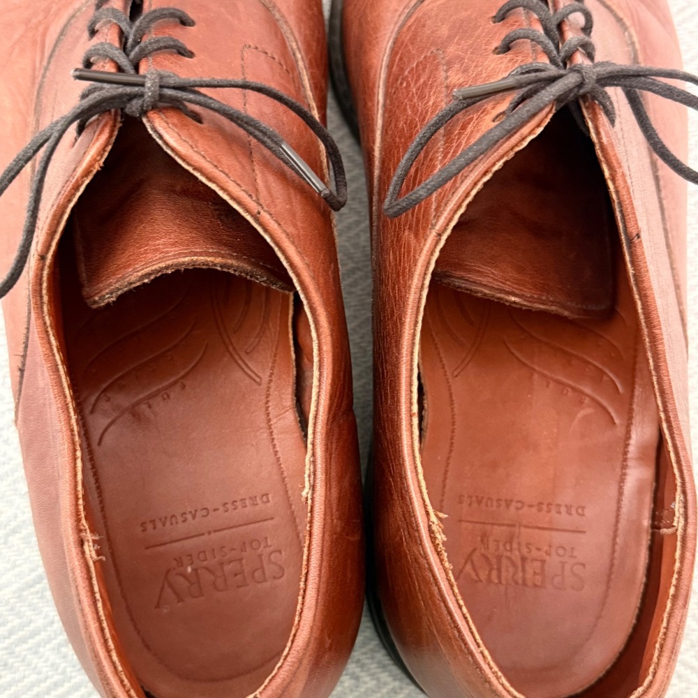 Sperry Oxford Shoes Mens 12 Brown Leather Cap Toe Dress Business Casual - Picture 4 of 7